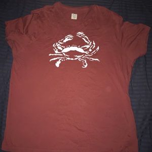 Men’s Xlarge red j crew crab shirt